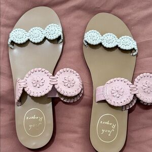 Jack Rogers Women's Miss Lauren Sandals in Pink and Cream